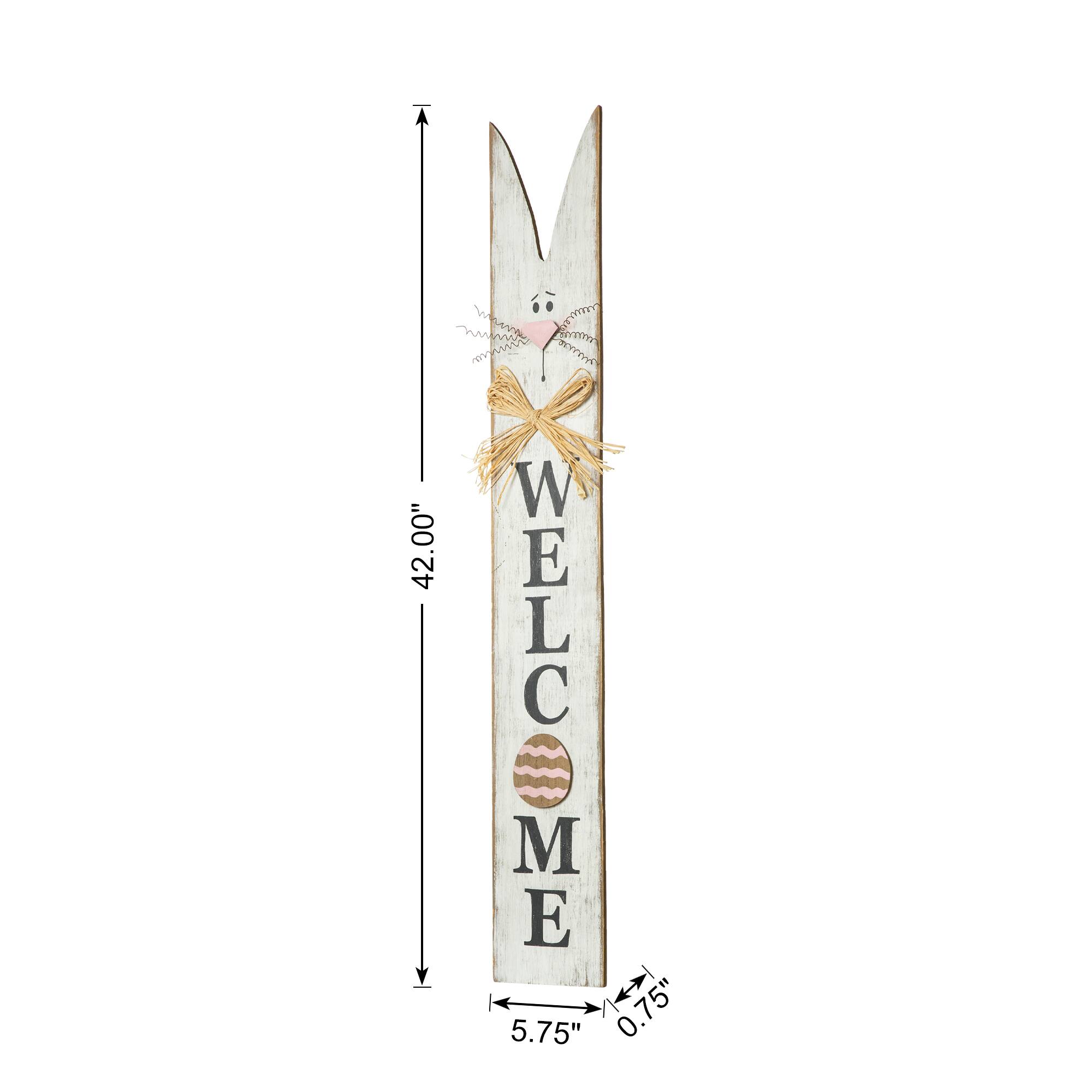 Glitzhome® 42" Wooden Easter Bunny Porch Sign